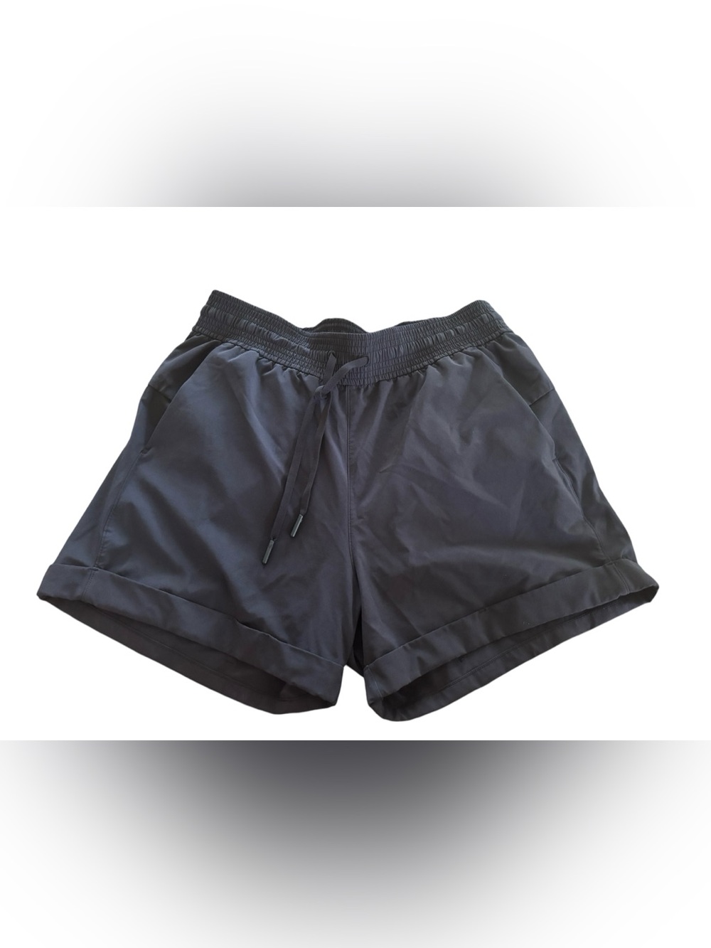 Lululemon On the Fly Shorts Black Sz 6 Cuffed Drawstring Running Athletic Pocket